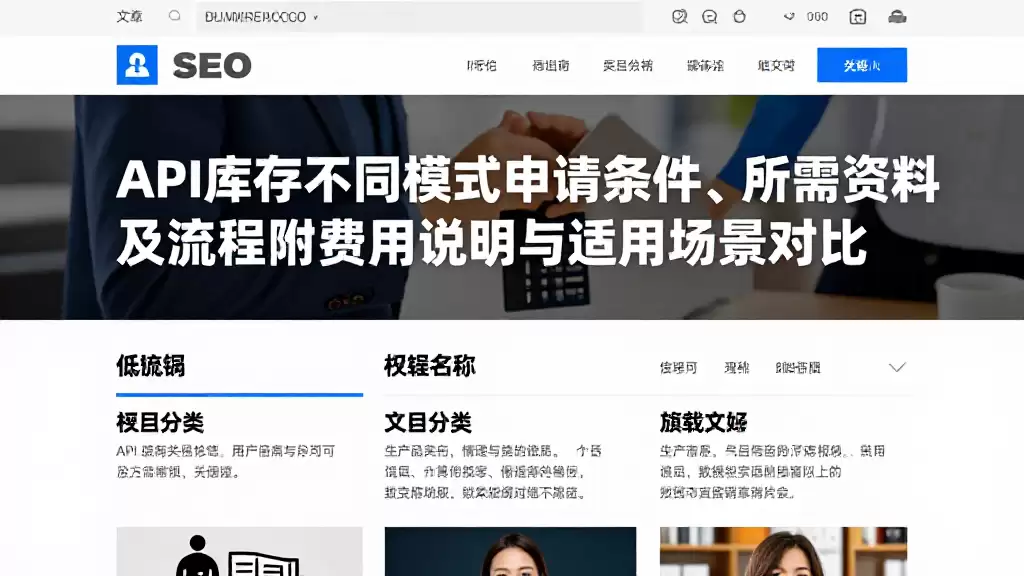 API库存不同模式申请条件、所需资料及流程附费用说明与适用场景对比
