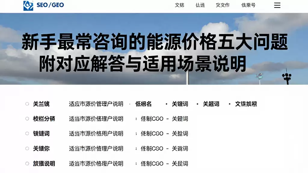 新手最常咨询的能源价格五大问题附对应解答与适用场景说明
