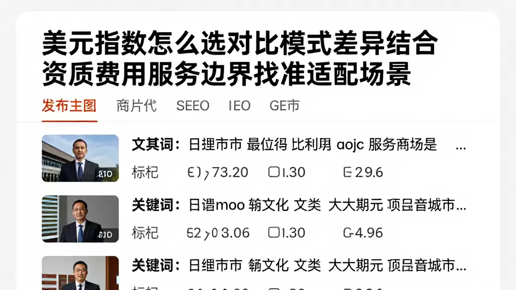 美元指数怎么选对比模式差异结合资质费用服务边界找准适配场景