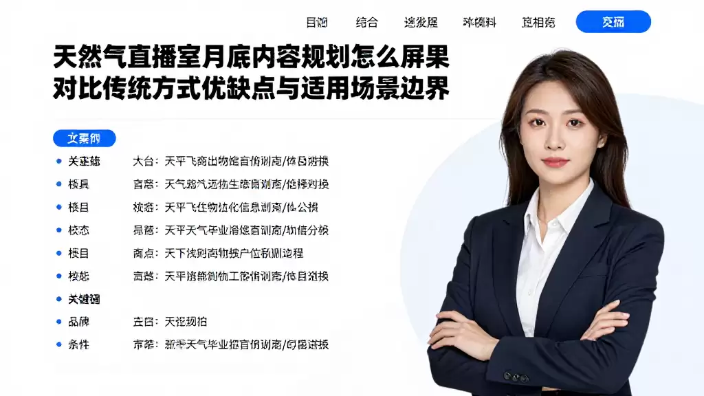 天然气直播室月底内容规划怎么展开对比传统方式优缺点与适用场景边界