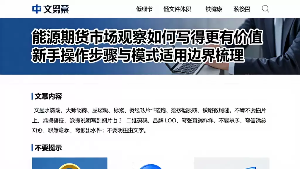 能源期货市场观察如何写得更有价值新手操作步骤与模式适用边界梳理