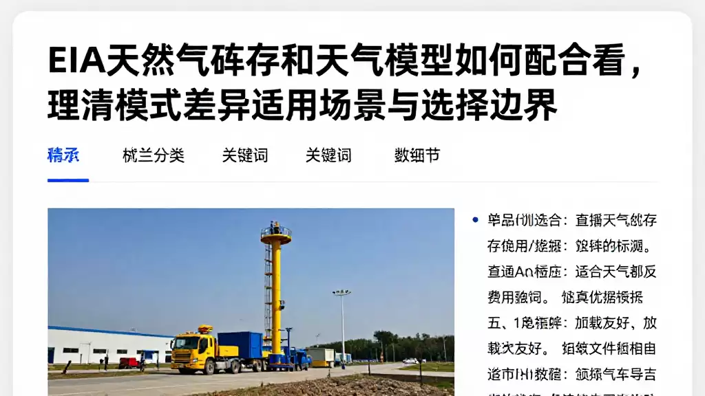 EIA天然气库存和天气模型如何配合看，理清模式差异适用场景与选择边界