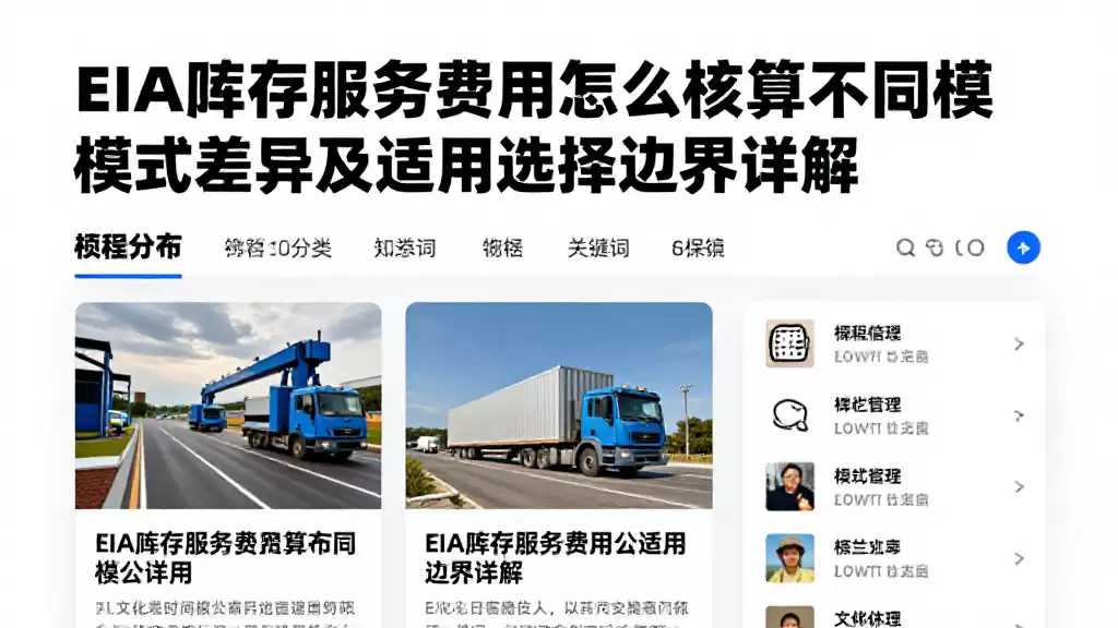 EIA库存服务费用怎么核算不同模式差异及适用选择边界详解