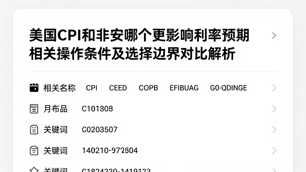 美国CPI和非农哪个更影响利率预期相关操作条件及选择边界对比解析