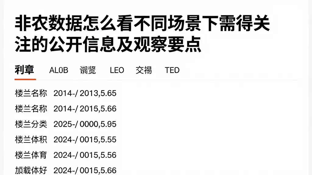 非农数据怎么看不同场景下值得关注的公开信息及观察要点