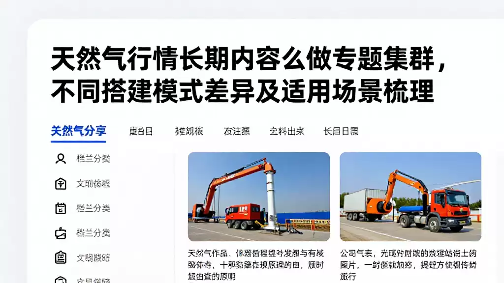 天然气行情长期内容怎么做专题集群，不同搭建模式差异及适用场景梳理