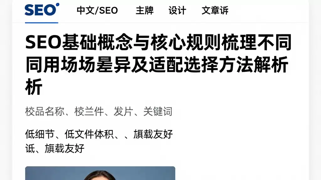 SEO基础概念与核心规则梳理不同应用场景差异及适配选择方法解析