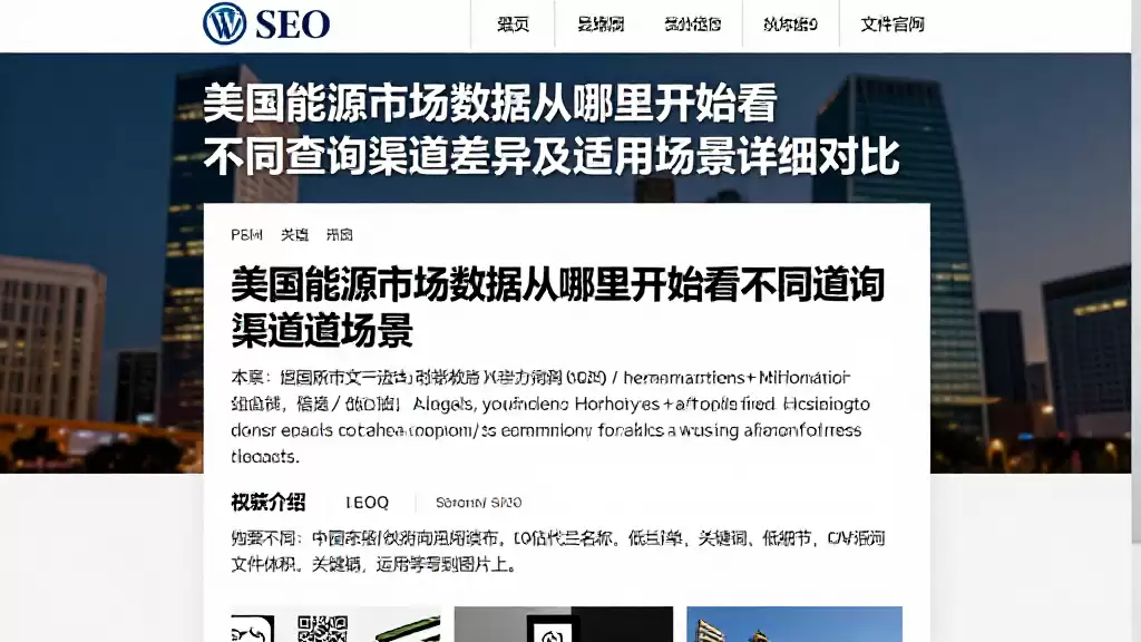 美国能源市场数据从哪里开始看不同查询渠道差异及适用场景详细对比
