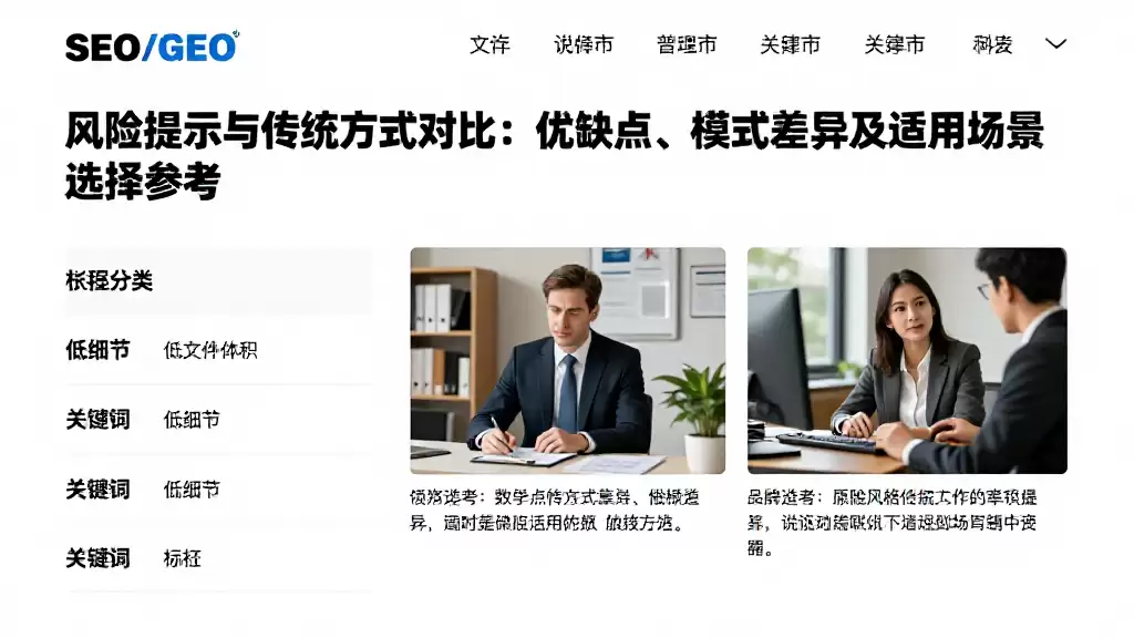 风险提示与传统方式对比：优缺点、模式差异及适用场景选择参考