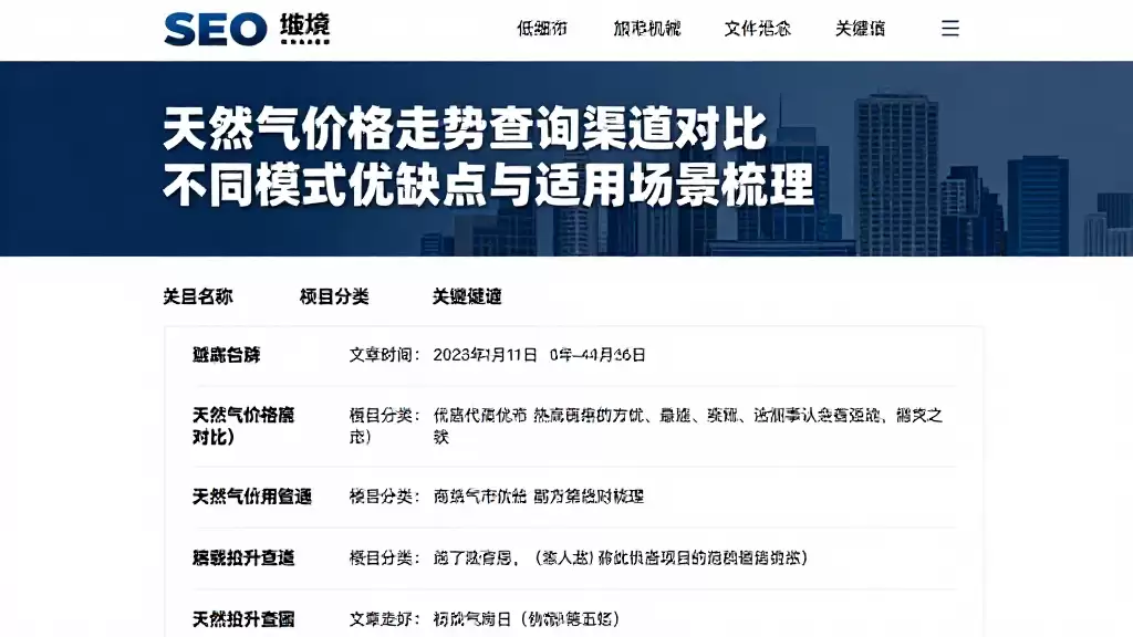 天然气价格走势查询渠道对比不同模式优缺点与适用场景梳理