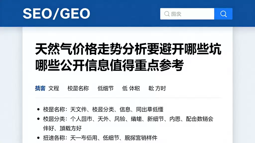 天然气价格走势分析要避开哪些坑哪些公开信息值得重点参考