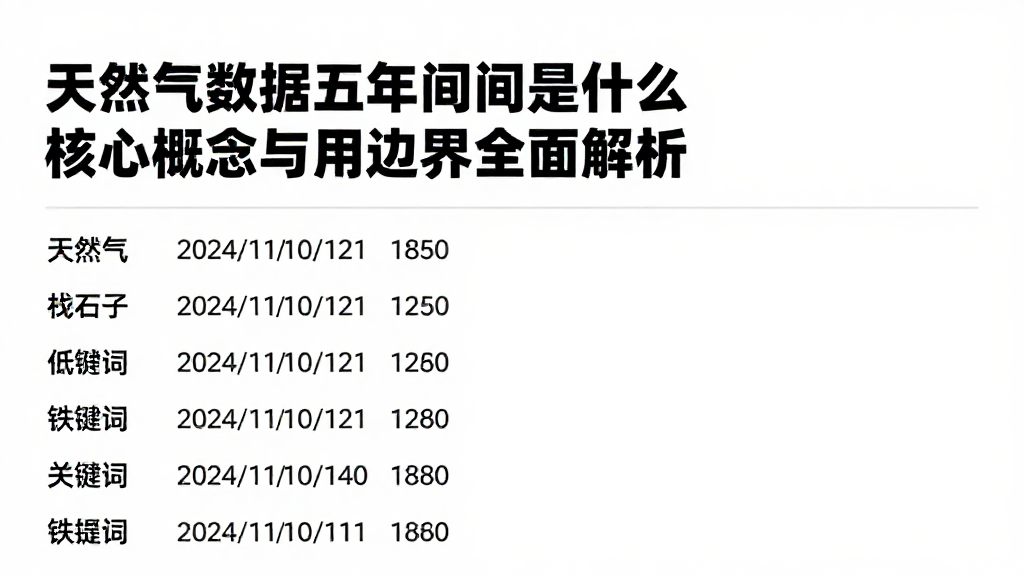 天然气数据五年区间是什么核心概念与适用边界全面解析
