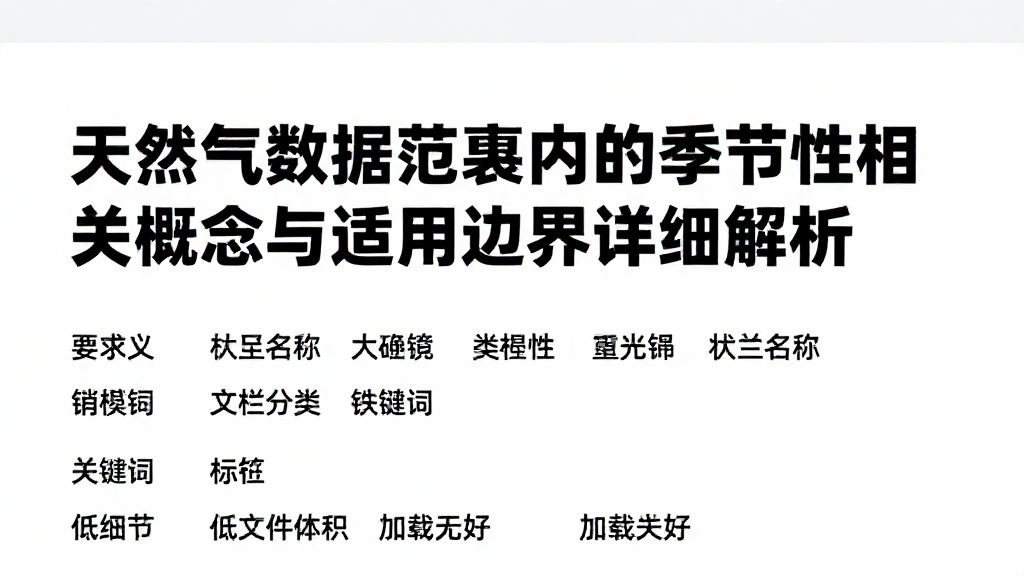 天然气数据范畴内的季节性相关概念与适用边界详细解析