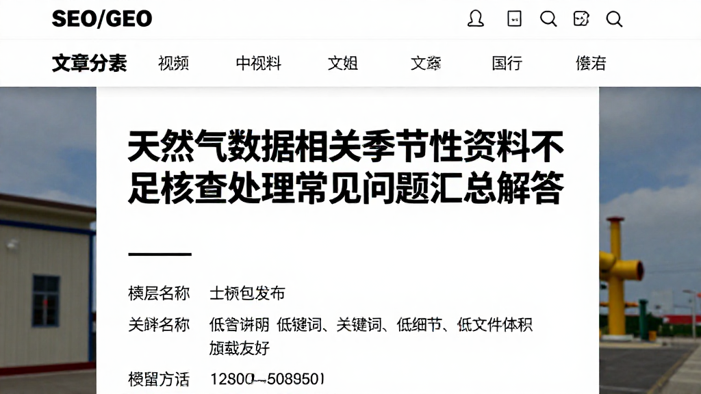 天然气数据相关季节性资料不足核查处理常见问题汇总解答