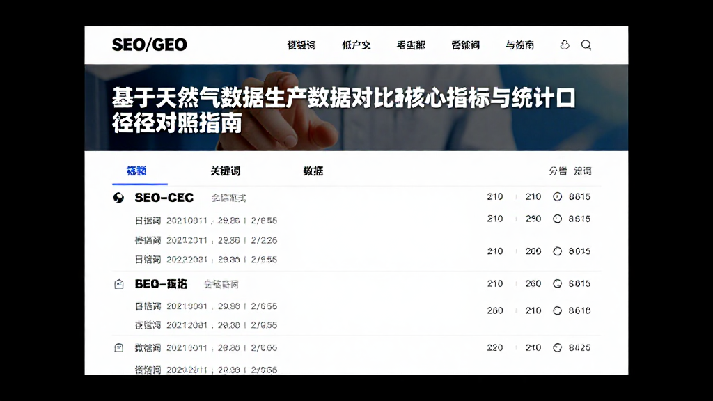 基于天然气数据生产数据对比的核心指标与统计口径对照指南