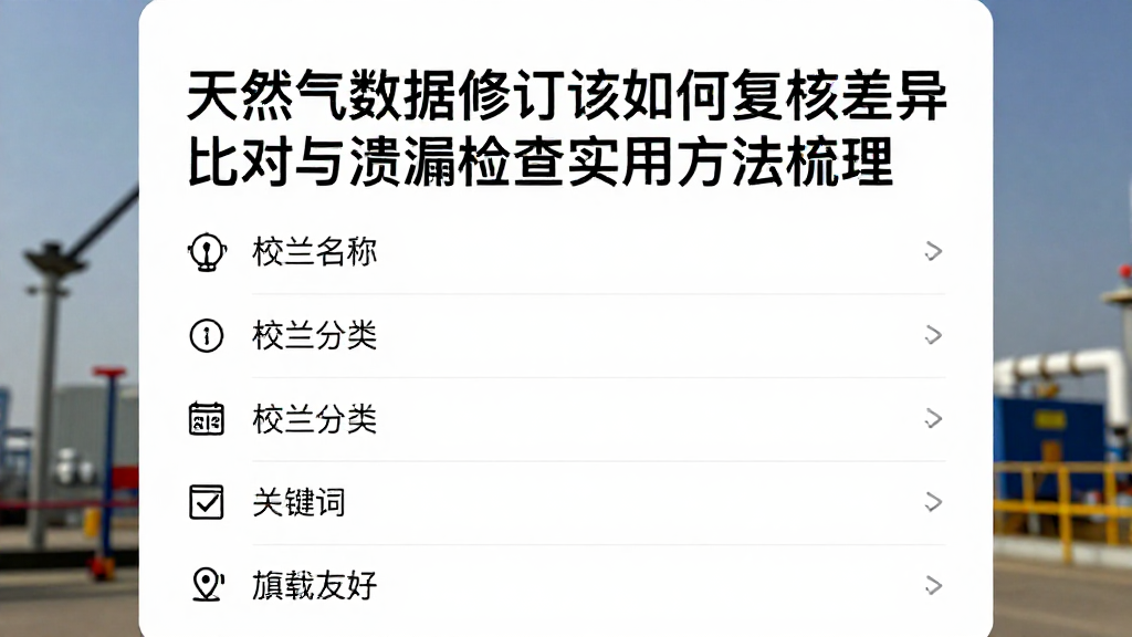 天然气数据修订该如何复核差异比对与遗漏检查实用方法梳理