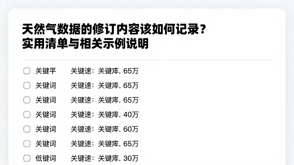 天然气数据的修订内容该如何记录？实用清单与相关示例说明