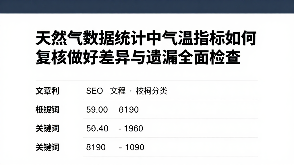 天然气数据统计中气温指标如何复核做好差异与遗漏全面检查