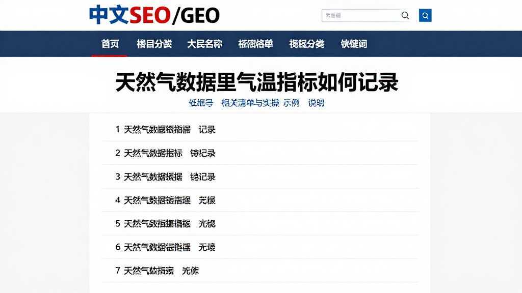 天然气数据里气温指标如何记录相关清单与实操示例说明