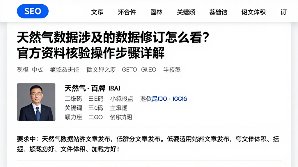 天然气数据涉及的数据修订怎么看？官方资料核验操作步骤详解