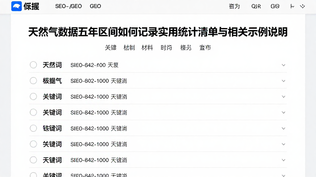 天然气数据五年区间如何记录实用统计清单与相关示例说明