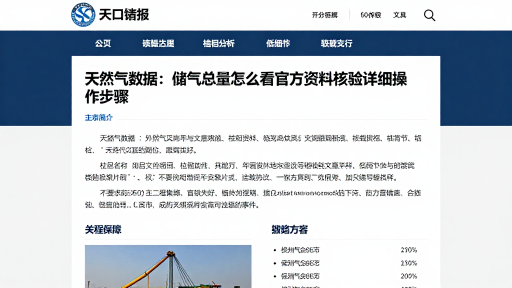 天然气数据：储气总量怎么看官方资料核验详细操作步骤