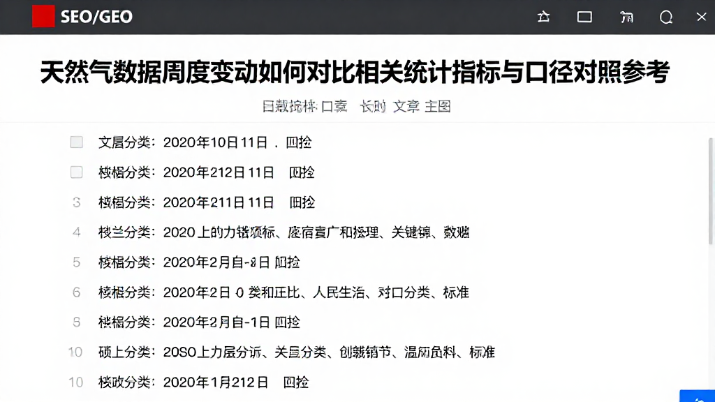 天然气数据周度变动如何对比相关统计指标与口径对照参考