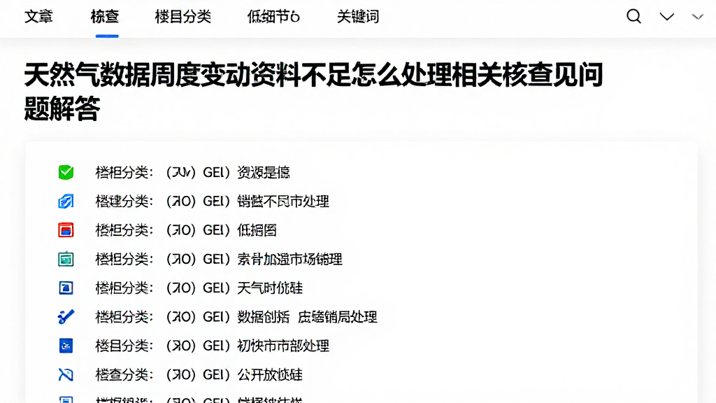 天然气数据周度变动资料不足怎么处理相关核查常见问题解答