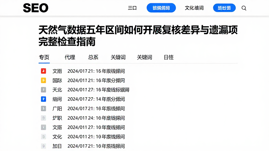 天然气数据五年区间如何开展复核差异与遗漏项完整检查指南