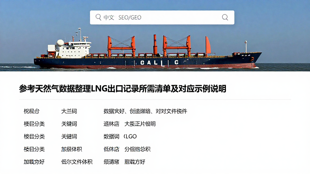 参考天然气数据整理LNG出口记录所需清单及对应示例说明