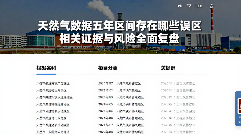 天然气数据五年区间存在哪些误区相关证据与风险全面复盘
