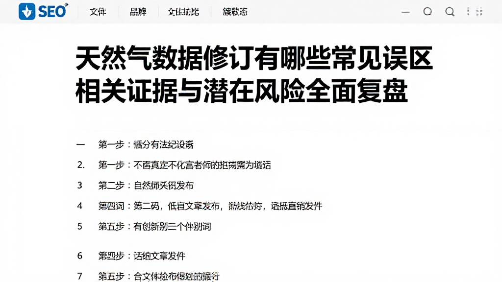 天然气数据修订有哪些常见误区相关证据与潜在风险全面复盘