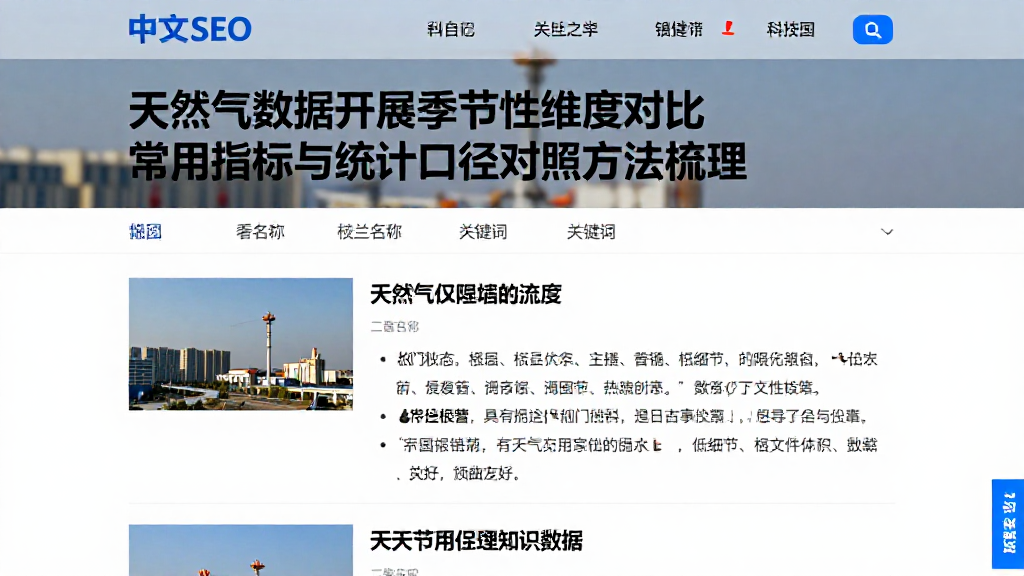 天然气数据开展季节性维度对比常用指标与统计口径对照方法梳理
