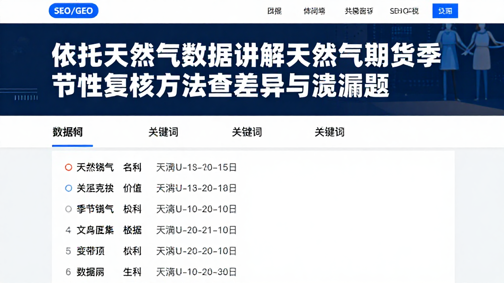 依托天然气数据讲解天然气期货季节性复核方法排查差异与遗漏问题